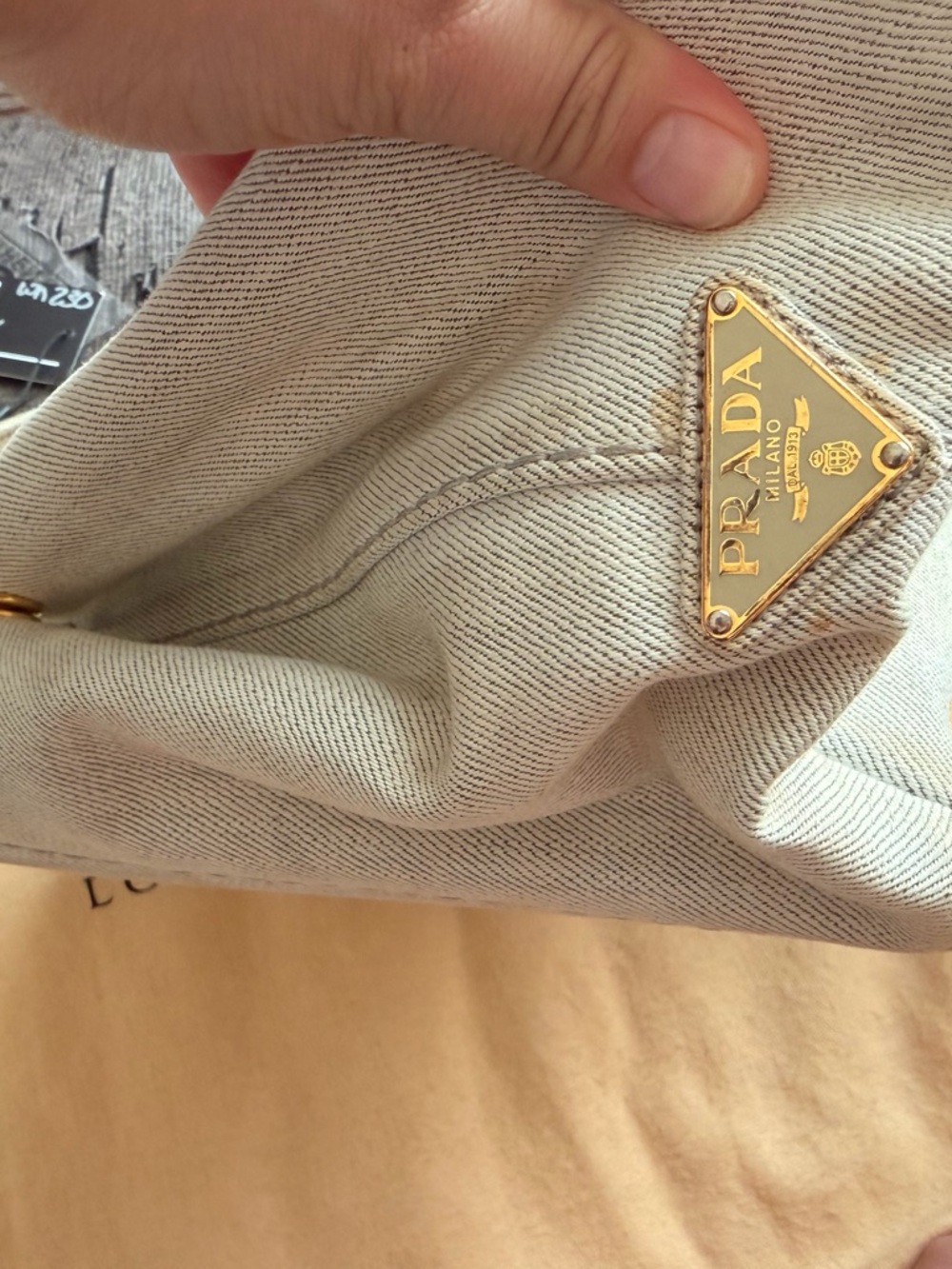 Authentic Project Prada Denim Tote with Gold Hardware - Picture 11 of 14